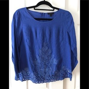 Embroidered J. Crew Blouse